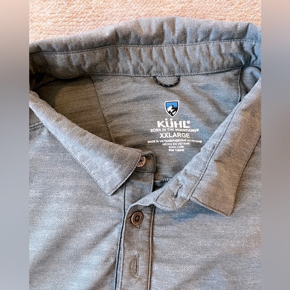 Kuhl AIRKÜHL™ POLO Summit Gray Size XXL Gorpcore Golf Outdoor Light Sage Green - Picture 3 of 7
